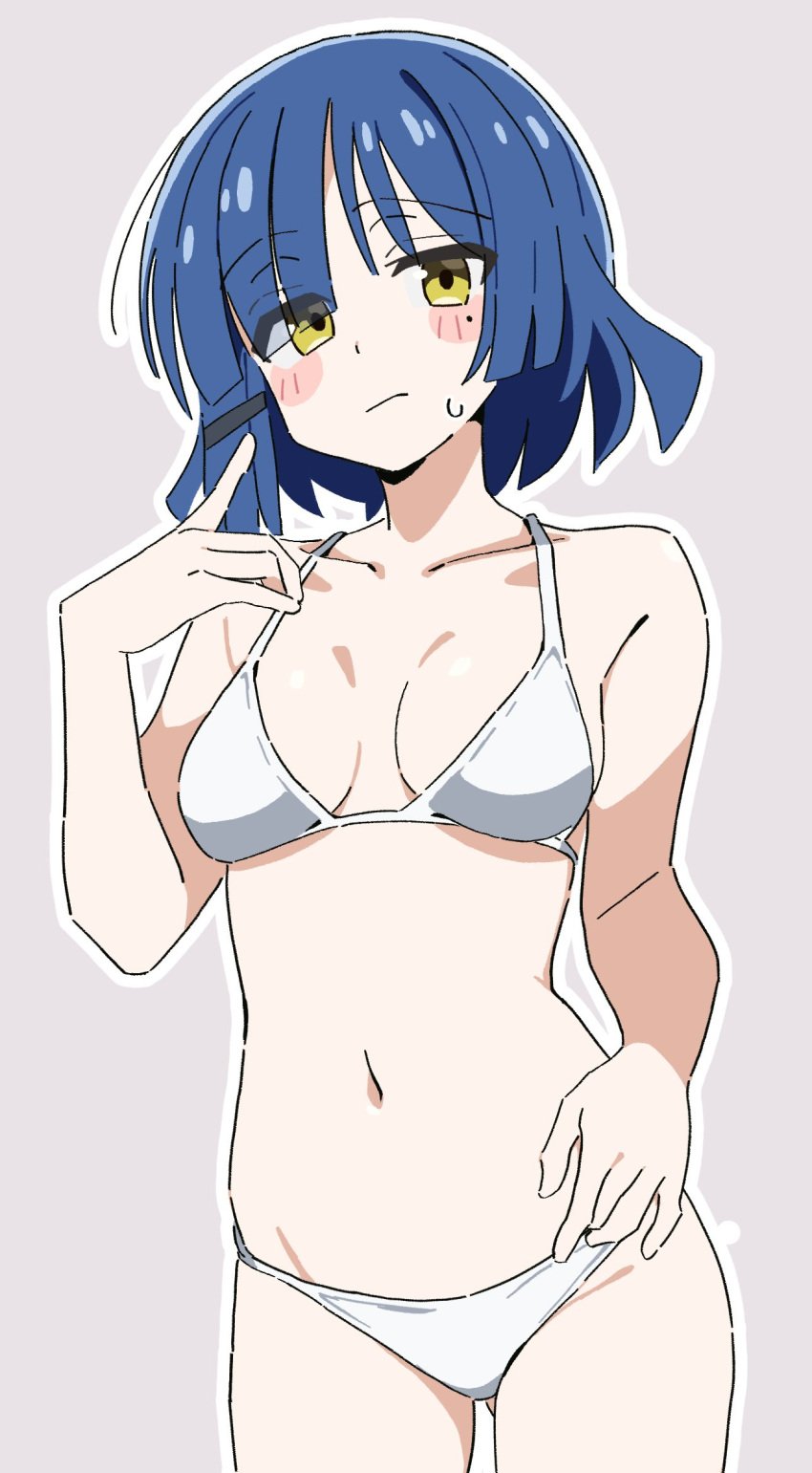 1girls absurd_res absurdres bare_arms bare_belly bare_chest bare_hands bare_hips bare_legs bare_midriff bare_navel bare_shoulders bare_skin bare_thighs belly belly_button bikini bikini_bottom bikini_only bikini_top blue_eyebrows blue_hair blue_hair_female bocchi_the_rock! breasts busty busty_female busty_girl busty_teen cleavage collarbone dot_nose elbows exposed_arms exposed_belly exposed_chest exposed_hips exposed_legs exposed_midriff exposed_navel exposed_shoulders exposed_skin exposed_thighs fair_skin female female_focus female_naked female_only fingernails fingers green_eyes green_eyes_female groin hair_clip hair_clips hairclip hairclips half_naked half_nude head_tilt high_resolution high_school_student highres lean_body lean_figure legs light-skined_female light-skinned light-skinned_female light_skin light_skin_female light_skinned light_skinned_female looking_at_viewer looking_down looking_down_at_viewer medium_breasts medium_hair midriff mole mole_under_eye naked naked_female naked_woman narrow_waist navel noyama_takenoko nude nude_female nudity partially_naked school_girl semi_nude shoulders simple_background slender_body slender_waist slim_girl slim_waist smooth_skin solo standing string_bikini swimsuit swimwear teen_girl teenage_girl teenager thighs thin_waist tilted_head upper_body v-line white_background white_bikini white_bikini_bottom white_bikini_only white_bikini_top white_string_bikini white_swimsuit white_swimwear yamada_ryou