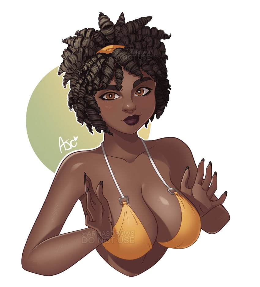 african african_female armasdraws bikini_top breasts dark-skinned_female doctor_slone fortnite fortnite:_battle_royale