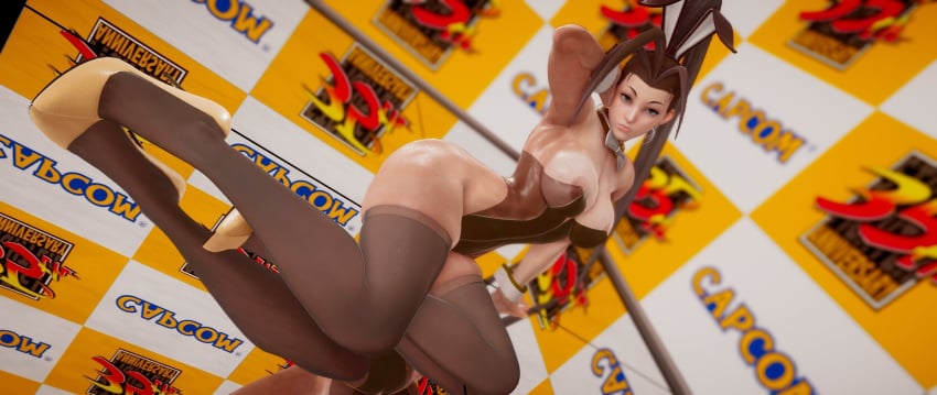 3d athletic athletic_female bare_shoulders bunny_ears bunny_girl bunnysuit busty capcom cleavage ecchi_fighties female female_focus female_only hourglass_figure ibuki_(street_fighter) pinup pinup_pose skimpy skimpy_clothes street_fighter street_fighter_v tagme wide_hips