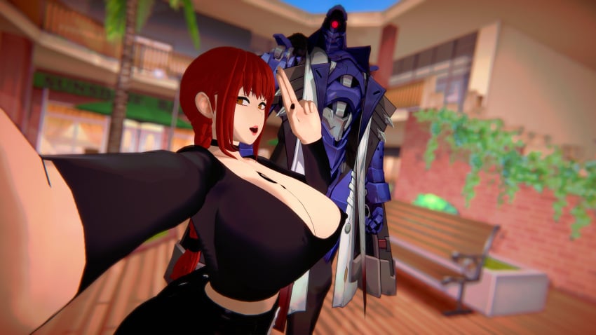 3d absurd_res big_breasts chainsaw_man female hi_res honkai:_star_rail huge_breasts koikatsu makima_(chainsaw_man) nick_maxwell nipples_visible_through_clothing selfie svarog_(honkai:_star_rail) tagme