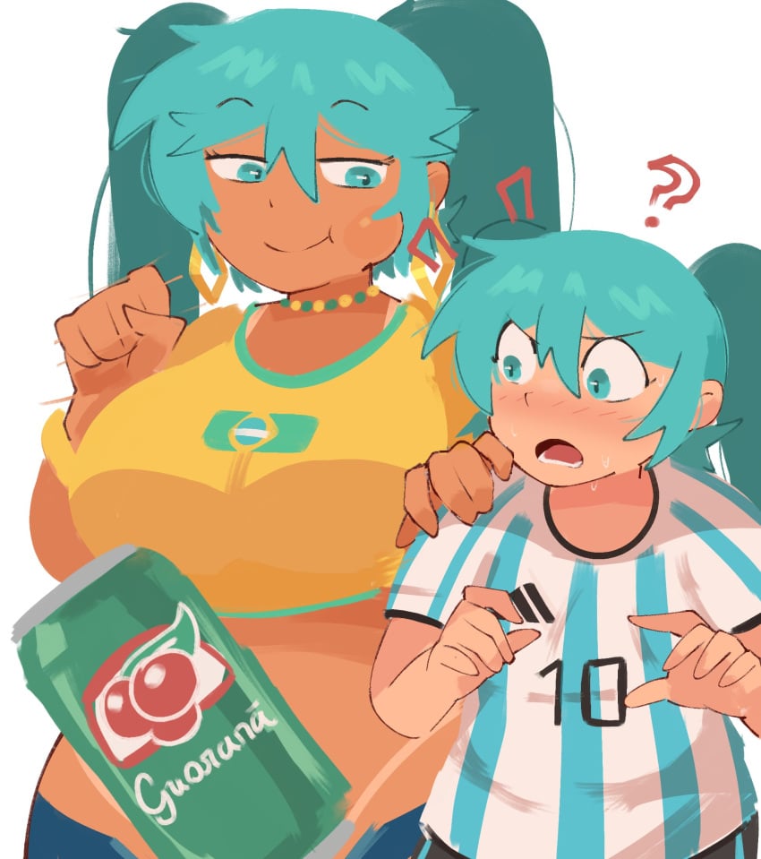 1futa 1girls ? abstractpurple argentina argentinian_miku brazil brazilian brazilian_female brazilian_miku censored censored_penis food_censorship futanari gordibuena imminent_sex light-skinned_female selfcest size_difference tanline tanned_futa