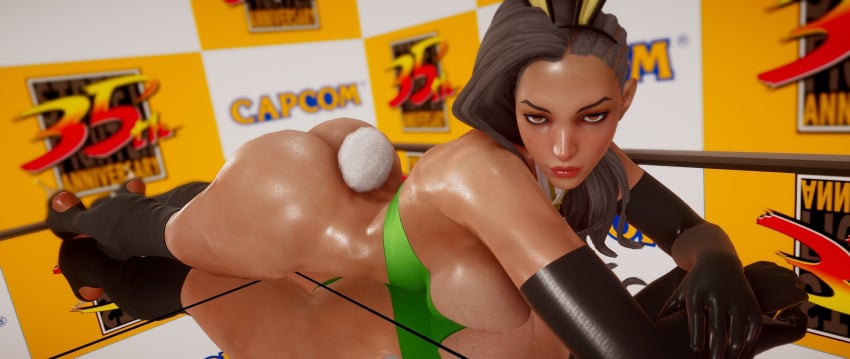 3d athletic athletic_female bare_shoulders bunny_ears bunny_girl bunnysuit busty capcom cleavage ecchi_fighties female female_focus female_only hourglass_figure laura_matsuda pinup pinup_pose skimpy skimpy_clothes street_fighter street_fighter_v tagme wide_hips