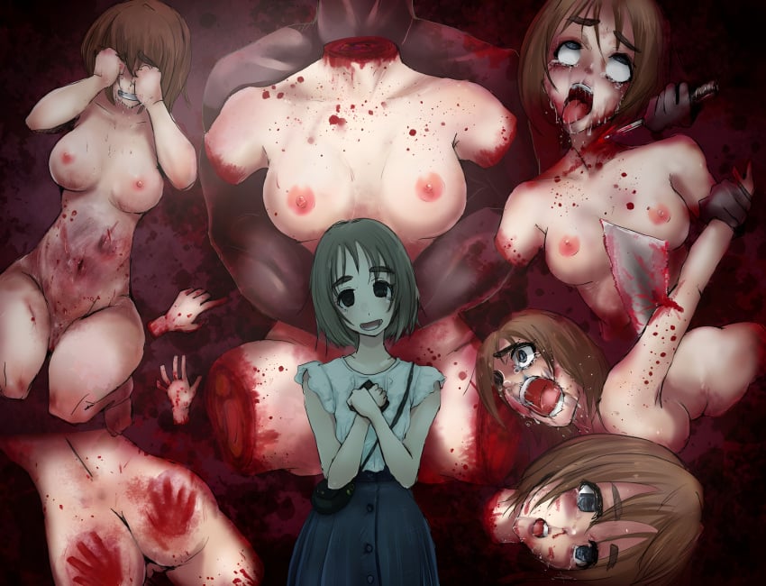 1boy 1girls amputee big_breasts blood dead_body death decapitation female female_death fuckgirl fucking gore guro headless necrophilia rape raped raped_girl