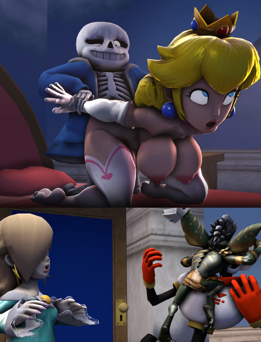 1boy 1girls 3d 3d_model ahe_gao ahegao_face angry angry_face blonde_hair blonde_hair_female blush crossover disaster dwarf eastern_and_western_character female give_us_your_balls grabbing_arms gremlins hands_on_waist hardcore hardcore_sex hidden hidden_sex human male male/female male_penetrating male_penetrating_female mario_(series) nintendo nipples papyrus papyrus_(undertale) penetration penis_in_pussy princess princess_peach princess_rosalina royalty sans sex sfm skeleton source_filmmaker straight straight_sex undertale undertale_(series) video_game video_games weird_crossover