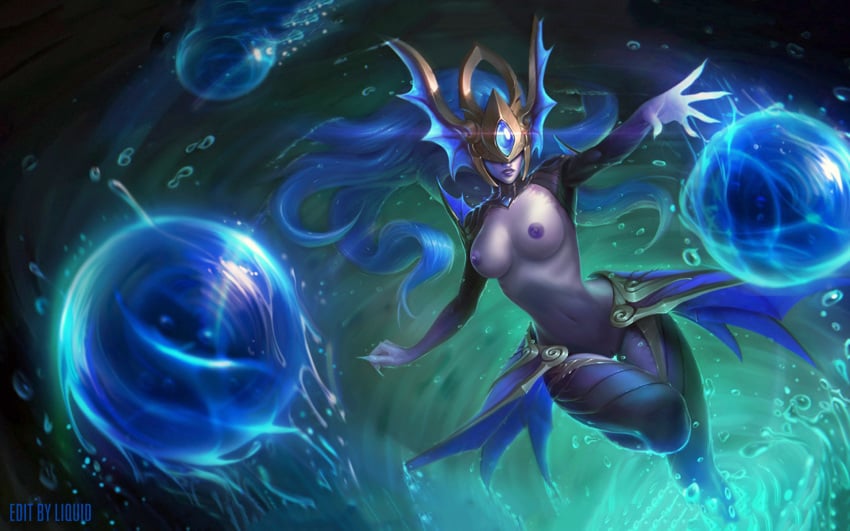 atlantean_syndra breasts edit forgotten_depths_series league_of_legends liquid_(artist) nipples photoshop pussy riot_games source_request syndra