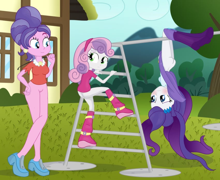 3girls accurate_art_style ass boots bottomless cookie_crumbles_(mlp) edit equestria_girls female friendship_is_magic hasbro milf mlp mother_and_daughter my_little_pony ohohokapi rarity_(eg) rarity_(mlp) siblings sisters skirt smooth_skin sweetie_belle_(eg) sweetie_belle_(mlp) upside-down vulva