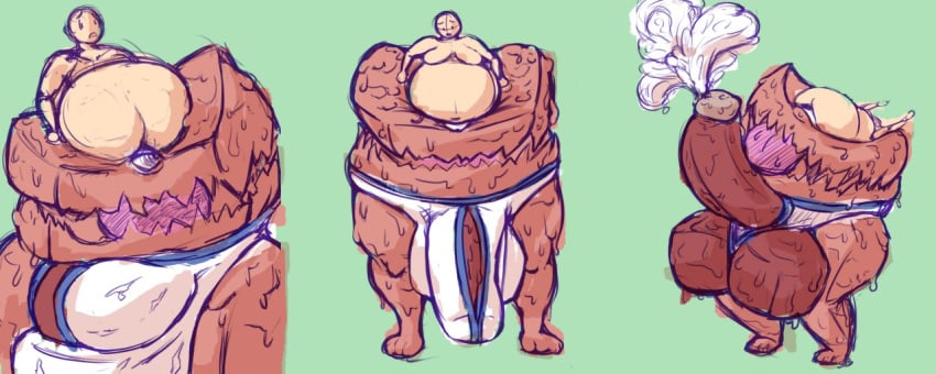 3_eyes balls belly_maw body_control body_horror candy chocolate conjoined erection food growth human_to_monster hyper hyper_penis kirbutashi macro male monster multi_eye multi_mouth mutation penis possession transformation weight_gain what