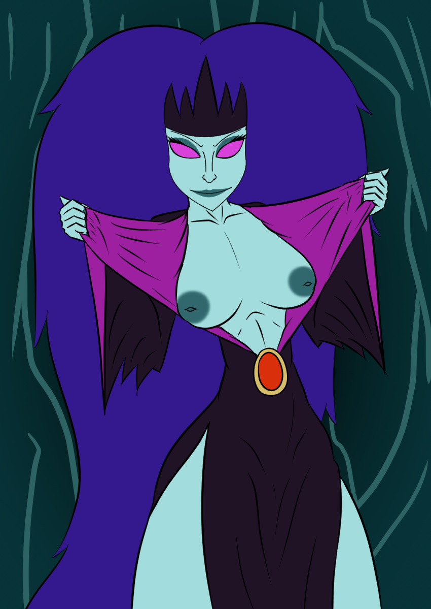 1girls bedroom_eyes big_breasts black_puddle_queen breasts cartoon_network courage_the_cowardly_dog exposed_breasts female flashing hourglass_figure jsyrin looking_at_viewer nipples nude solo wide_hips