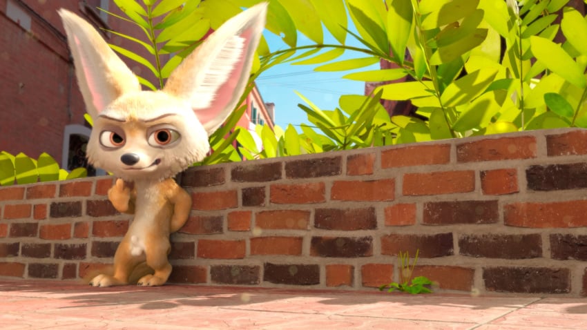 1boy 3d balls canine disney fennec finnick fox leaning male male_only mammal nude outside penis scimunk single solo sunny zootopia