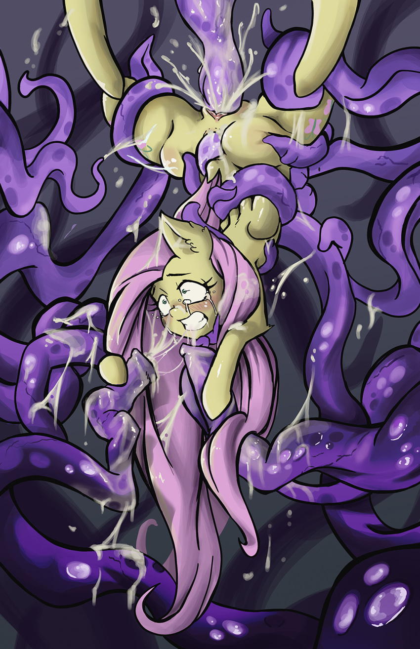 ahe_gao cum cum_covered cum_in_hair cum_on_face equine female fluttershy_(mlp) forced friendship_is_magic fur hair horse looking_pleasured mammal messy my_little_pony pain pegasus pink_hair pony rape snoutless straight_hair submissive tentacle tentacle_rape thick_thighs wings yellow_fur