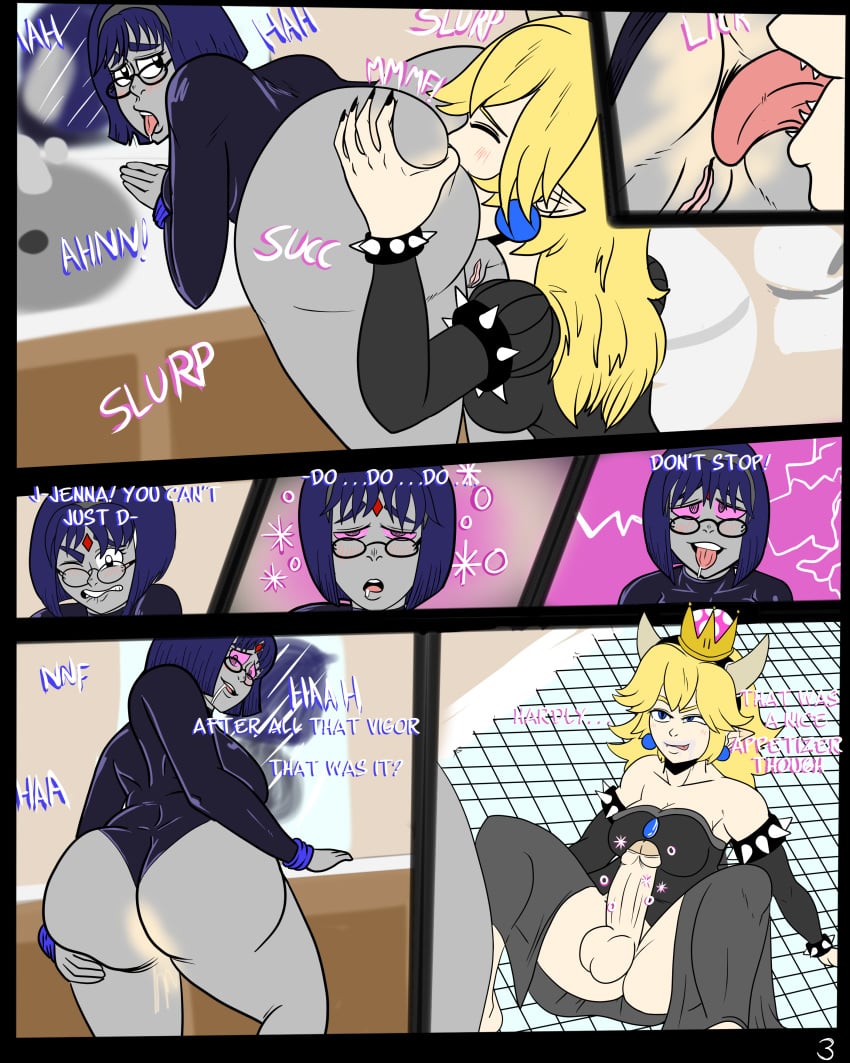 1futa 1girls ahe_gao anilingus balls big_ass bowsette_(cosplay) comic cosplay costume dc dialogue fucked_silly futa_on_female futanari halloween horns hourglass_figure hypnosis intersex lewdy_toons licking_lips mario_(series) milf mind_break mind_control new_super_mario_bros._u_deluxe nintendo penis raven_(cosplay) rimjob spiked_armlet spiked_bracelet super_crown teen_titans testicles