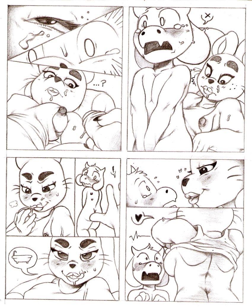 2018 ? anthro asriel_dreemurr bedroom_eyes blush breasts caprine caught clothing comic cruelpastry embarrassed female goat half-closed_eyes lagomorph licking licking_lips male mammal masturbation monochrome nipple_slip nipples penis rabbit rabbit_shopkeeper rabbit_shopkeeper_(undertale) seductive sleeping smile snowdin_shopkeeper standing surprise tears tongue tongue_out uncut undertale undressing video_games whiskers young