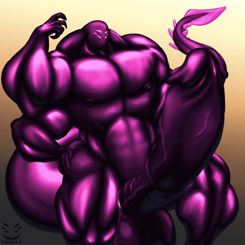 1boy 4_arms 6_eyes anthro balls bara big_balls big_muscles big_penis big_testicles corinoch corinoch_(artist) erection flexing gay genitals glistening glistening_body goo_creature hi_res huge_balls huge_cock huge_muscles huge_testicles humanoid hyper hyper_balls hyper_genitalia hyper_muscles hyper_penis male medial_ring monster multi_arm multi_eye multi_limb multi_pec muscle muscles muscular muscular_male nipples penis pose presenting presenting_penis purple_body solo solo_male spade_tail vein veiny_penis yaoi