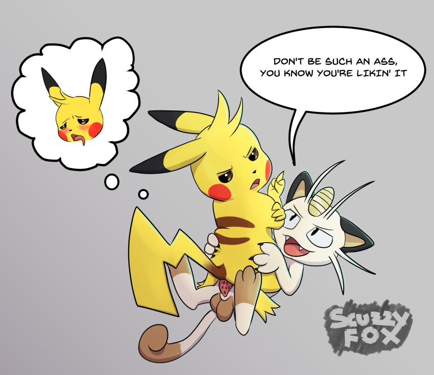 2018 2boys anal anal_sex ass balls barbed_penis blush claws cowgirl_position duo erection feline female feral forced furry gay grey_background hi_res interspecies lying male male_only meowth nintendo on_back on_top open_mouth paws penetration penis pikachu pokémon_(species) pokemon pokemon_(species) pokemon_rgby rodent scuzzyfox semi-anthro sex simple_background tail testicles text video_games watermark yaoi