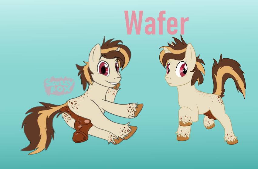 2018 animal_genitalia anus balls equine erection fan_character flaccid hi_res horn looking_at_viewer male mammal model_sheet my_little_pony penis presenting scuzzyfox sheath simple_background unicorn