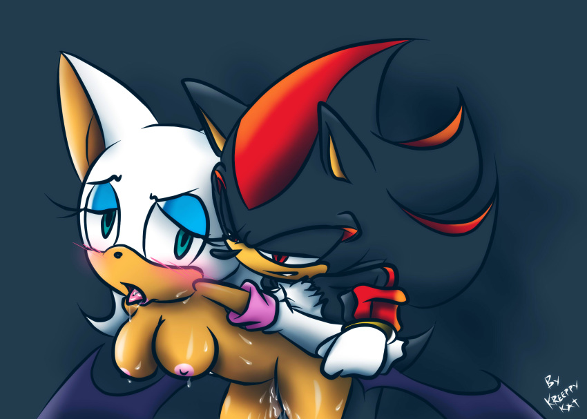 ahe_gao bat blush duo female hedgehog kreeppykat looking_pleasured male mammal pussy_juice rouge_the_bat sex shadow_the_hedgehog sonic_(series) straight sweat tongue tongue_out