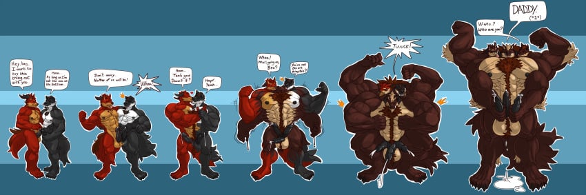 2_heads 3_heads 4_arms 5_fingers 5_toes :o abs anthro arms_above_head ball_tuft balls big_balls big_penis black_fur black_penis brown_fur canine cerberus chest_tuft claws clenched_teeth closed_eyes confusion conjoined conjoined_kiss cum demon diphallia diphallism duo elbow_tufts erection flexing fur grooming growth half-closed_eyes hi_res horn huge_balls huge_cock huge_muscles humanoid_penis kissing licking looking_pleasured macro male male_focus male_only mammal masturbation merging mitosis multi_arm multi_head multi_limb multi_penis multicolored_fur muscular muscular_male mutation nex_anima_canis orgasm_face penis red_fur scared shocked solo_focus surprise teeth toe_claws toes tongue tongue_out transformation transformation_sequence trencalos triphallia troubled tuft two_tone_fur wolf