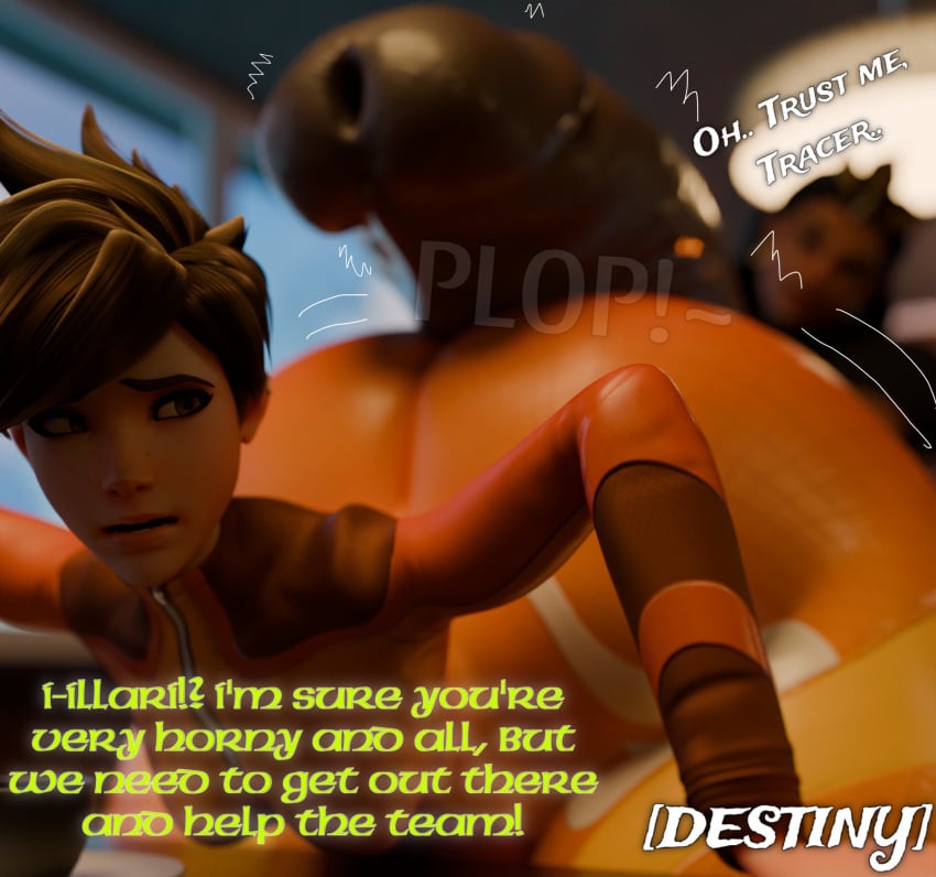 1futa 1girls 3d ass big_ass dark-skinned_futanari dark_skin dialogue erection female futa_on_female futanari huge_ass hyper_ass hyper_penis illari_(overwatch) illari_quispe_ruiz lena_oxton massive_ass nsfwdestiny overwatch overwatch_2 penis penis_on_ass text tracer