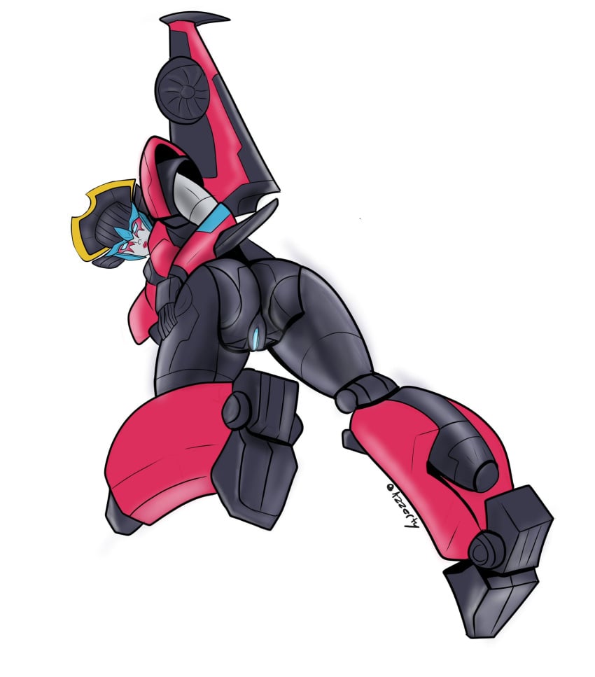 1girls ass azzertyimages blue_eyes blue_pussy female female_only flying mechanical_wings pussy red_lipstick robot robot_girl robot_humanoid simple_background solo solo_female thighs transformers vagina white_background windblade