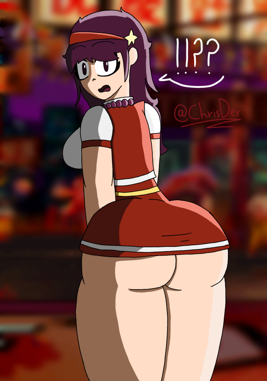 asian asian_female ass athena_asamiya chrisder color eldaminuwu female king_of_fighters purple_hair xd