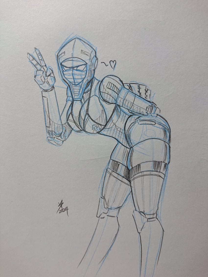 1girls bikini female female_only nightbird_(transformers) peace_sign robot robot_girl robot_humanoid sketch traditional_media_(artwork) transformers ventis2099_(artist)