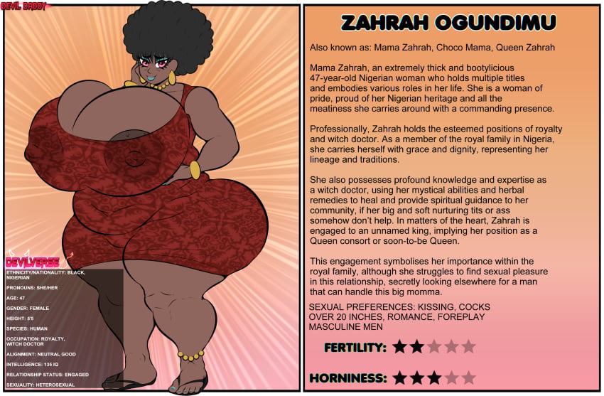 bbw busty devil_daddy female milf oc oc_sheet zahrah_ogundimu zahrah_ogundimu_(devil_daddy)