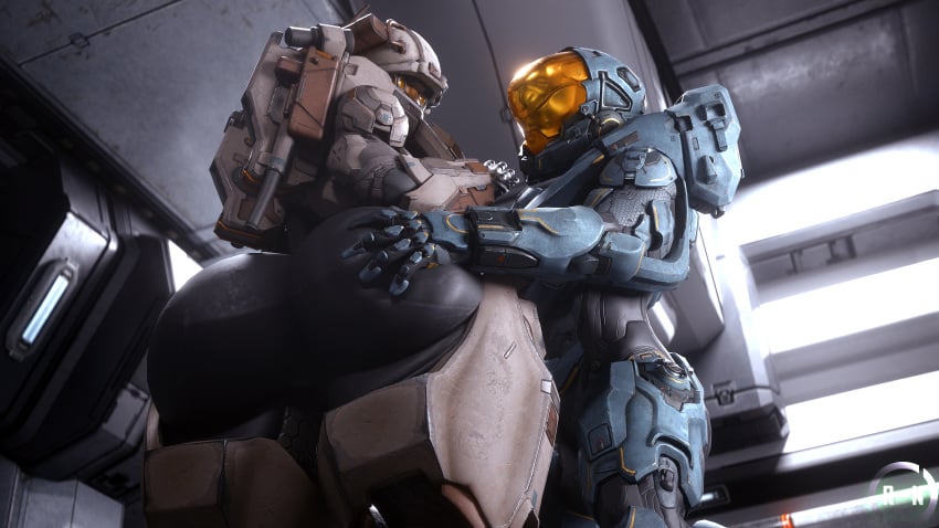 2girls absurd_res armor armored_female ass_grab big_ass big_breasts big_butt blender blender_(software) clothed clothing female female_spartan_(halo) halo_(game) halo_(series) hi_res highres kelly-087 linda-058 microsoft runn1non spartan_(halo) xbox_game_studios