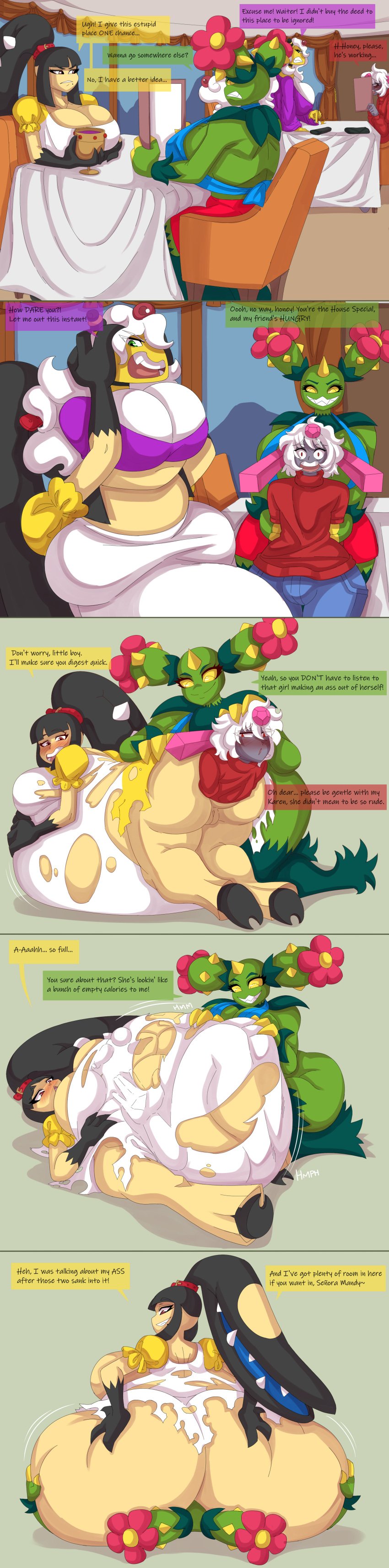 anal_vore big_ass big_belly big_breasts breast_imprints diancie female_pred female_prey huge_ass huge_breasts mandy_(mobiustheice) maractus mawile mega_ampharos mobiustheice multiple_girls nibbles_(slickdratini) pokemon pokemon_(species) sunnyhero tagme voluptuous voluptuous_female vore weight_gain