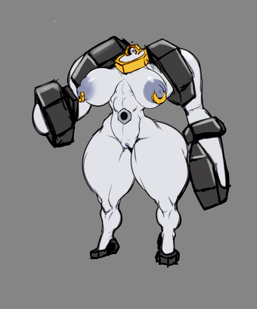 1girls abs animate_inanimate anthro areolae belly ber00 big_ass big_breasts big_hands big_nipples black_eyes breasts eyelashes feet female female_only grey_background grey_skin huge_ass huge_breasts huge_nipples humanoid large_areolae large_ass large_breasts looking_at_viewer melmetal mineral_fauna muscular muscular_female nintendo nipple_piercing nipple_piercings nipple_rings nipples piercing piercings pokémon_(species) pokemon pokemon_go pokemon_sm pokemorph puffy_nipples pussy sketch standing thick_thighs video_games wide_hips