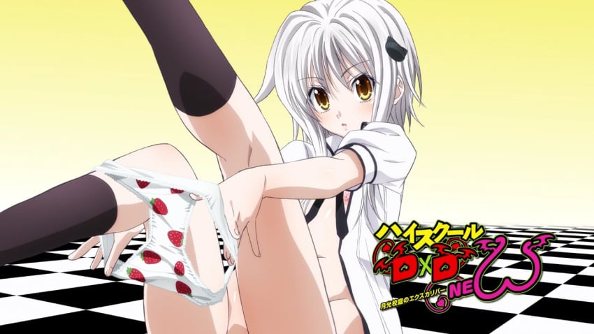 demon_girl female hair high_school_dxd high_school_dxd_new koneko_toujou stripes