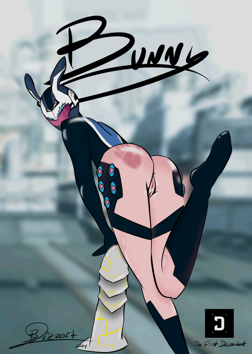 blizzart_[ice_lizard_art] bunny_ears bunny_voltia bunnysuit cum cum_in_pussy dildo doggy_style half-dressed helmet nsfw speedster the_first_descendant thighs tight_clothing vagina