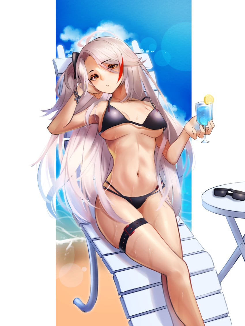 1girls absurd_res absurdres adult ahoge antenna_hair armpits azur_lane bare_armpits bare_arms bare_belly bare_calves bare_chest bare_hands bare_hips bare_knees bare_legs bare_midriff bare_navel bare_shoulders bare_skin bare_thighs bare_torso beach belly belly_button bikini bikini_bottom bikini_only bikini_top black_bikini black_bikini_bottom black_bikini_only black_bikini_top black_hair_ribbon black_ribbon black_string_bikini black_sunglasses black_swimsuit black_swimwear black_thighband blue_background blue_sky bracelet breasts brown_eyes brown_eyes_female cleavage coast collarbone day daylight daytime dot_nose drink elbows exposed exposed_armpits exposed_arms exposed_belly exposed_legs exposed_midriff exposed_shoulders exposed_thighs exposed_torso female female_focus female_only fingernails fingers full_body groin hair_ribbon half_naked head_tilt high_resolution highres hourglass_figure knees large_breasts legs light-skinned_female light_skin long_hair looking_at_viewer lordol medium_breasts mole mole_on_breast naked naked_female navel nude nude_female ocean outdoor outdoors outside parted_bangs prinz_eugen_(azur_lane) prinz_eugen_(unfading_smile)_(azur_lane) pussy red_hair red_hair_female ribbon sand sea seaside shoulders sitting sky slender_body slender_waist slim_girl slim_waist solo string_bikini sunglasses swimsuit swimwear thick_thighs thighband thighs thin_waist tilted_head underboob v-line white_eyebrows white_hair white_hair_female wide_hips