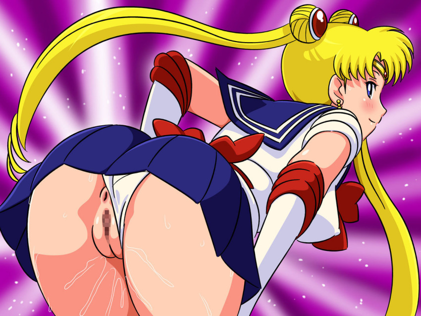 1girls anus ass ass_focus bedroom_eyes bent_over big_ass big_butt bishoujo_senshi_sailor_moon blonde_hair blue_eyes blush booty censored clothing dat_ass erect_nipples erect_nipples_under_clothes female female_only huge_ass panties panty_pull presenting presenting_hindquarters pussy roze_(artist) sailor_moon skirt small_breasts smile solo third-party_edit underwear upskirt usagi_tsukino