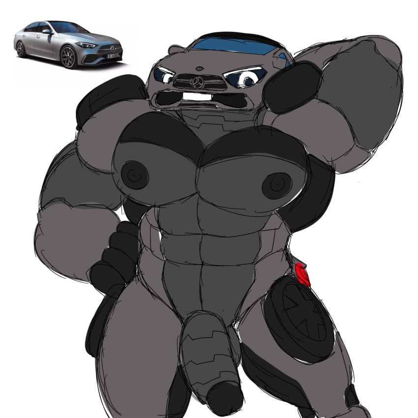 big_penis car gay living_car living_machine mercedes-benz muscular non-human non-human_only penis robot toony