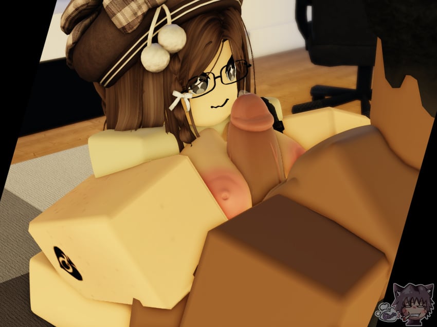 3d boobjob chaosrr34 dark-skinned_male glasses paizuri queen_of_spades roblox roblox_avatar robloxian tagme tattoo titfuck titjob