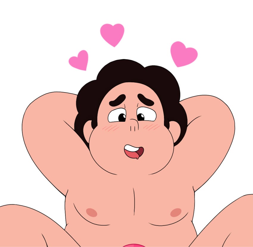 1boy 1male accurate_art_style ambiguous_penetration anal anal_sex arms_behind_head black_eyes blush blush_lines brown_hair chubby chubby_male color colored curly_hair cute dark_hair digital_drawing_(artwork) digital_media_(artwork) enjoying flat_colors gem gem_(species) hairless hairless_armpits half-closed_eyes hearts_around_head human hybrid implied_penetration implied_sex legs_apart legs_open legs_up lidded_eyes male male_nipples male_only male_penetrated muscular muscular_male naked naked_male nipples no_underwear no_visible_genitalia nude nude_male open_eyes open_legs open_mouth open_smile pecs penetration pleasure_face pleasured salivating smiling steven_quartz_universe steven_universe submissive submissive_male unseen_penetration upper_body