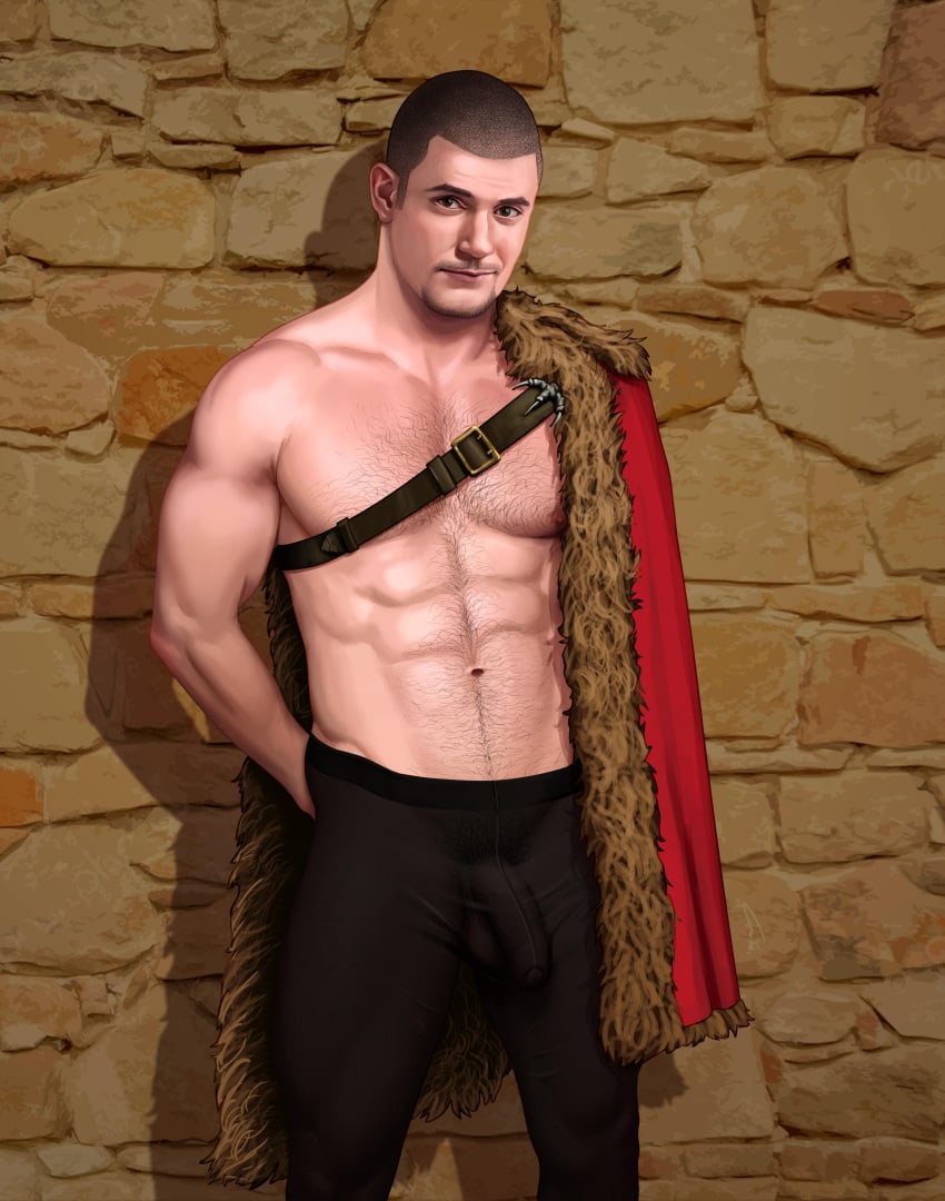 abs balls balls_under_clothes bara biceps bulge clothing gabo_artist harry_potter harry_potter_and_the_goblet_of_fire male male_nipples male_only muscular_male nipples pecs penis penis_under_clothes tight_clothing viktor_krum