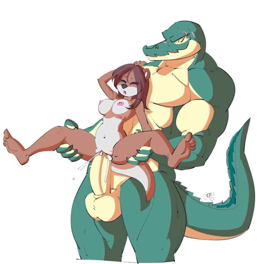 anthro anthro_on_anthro anthro_penetrated anthro_penetrating anthro_penetrating_anthro areola balls breasts brown_body brown_fur brown_hair closed_eyes crocodile crocodilian crocodylid duo erection female female_penetrated fur genitals green_body green_scales grey_body grey_fur hair humanoid_genitalia humanoid_penis humanoid_pussy lapinbeau male male/female male_penetrating male_penetrating_female mammal multicolored_body multicolored_fur muscle_tone muscular muscular_anthro muscular_male mustelid nipples nude otter pecs penetration penile penile_penetration penis penis_in_pussy pink_areola pink_nipples pupils pussy reptile scales scalie scar scut_tail sex short_tail simple_background size_difference slit_pupils spread_legs spreading tail two_tone_body two_tone_fur vaginal_penetration vaginal_penetration white_background yellow_body yellow_scales