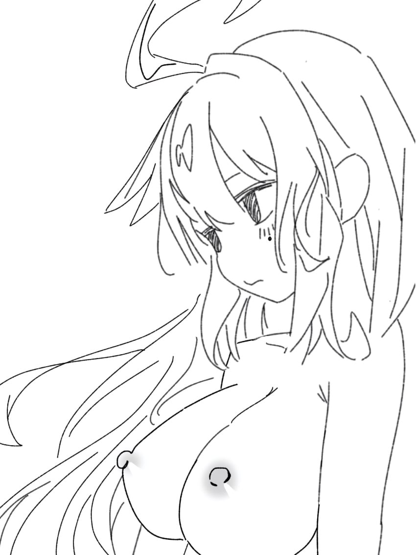 artist_request black_and_white breasts konata_izumi lucky_star sketch