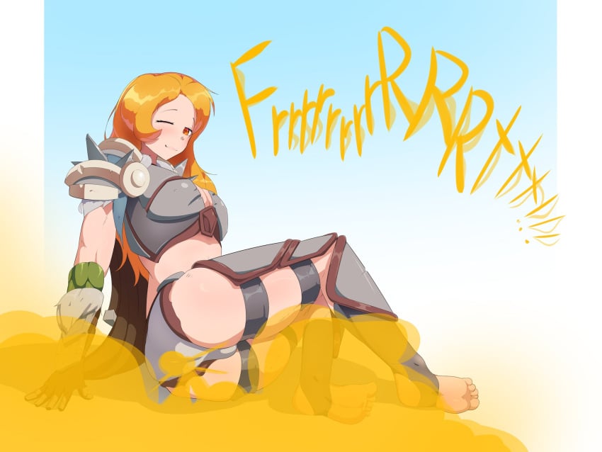 1girls armor ass breppy_(artist) fart fart_cloud fart_fetish farting oc world_of_warcraft