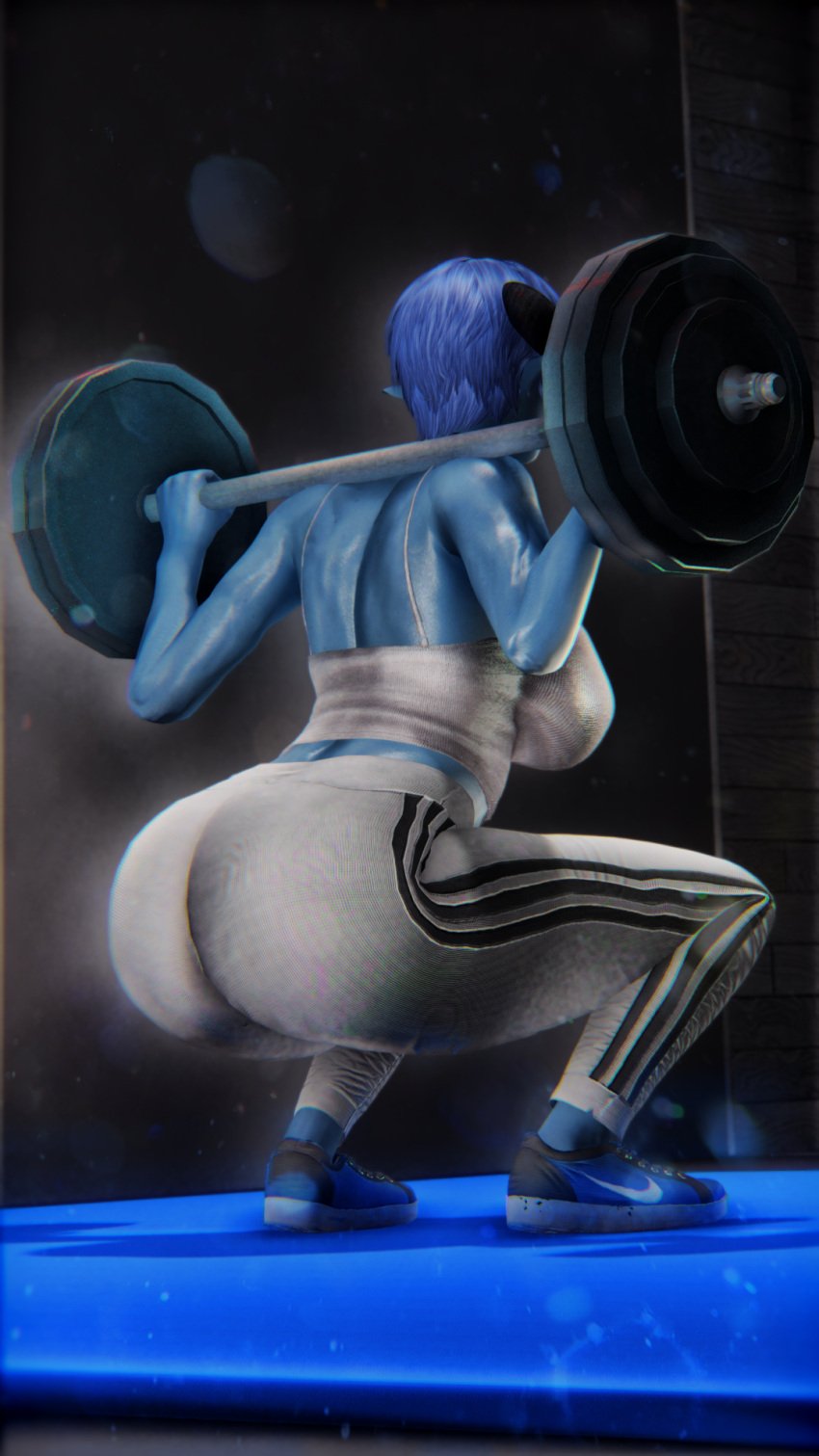 barbell breasts daedric_pei_(skyrim) gym huge_ass seirne sexybono skyrim squatting succubus the_elder_scrolls workout