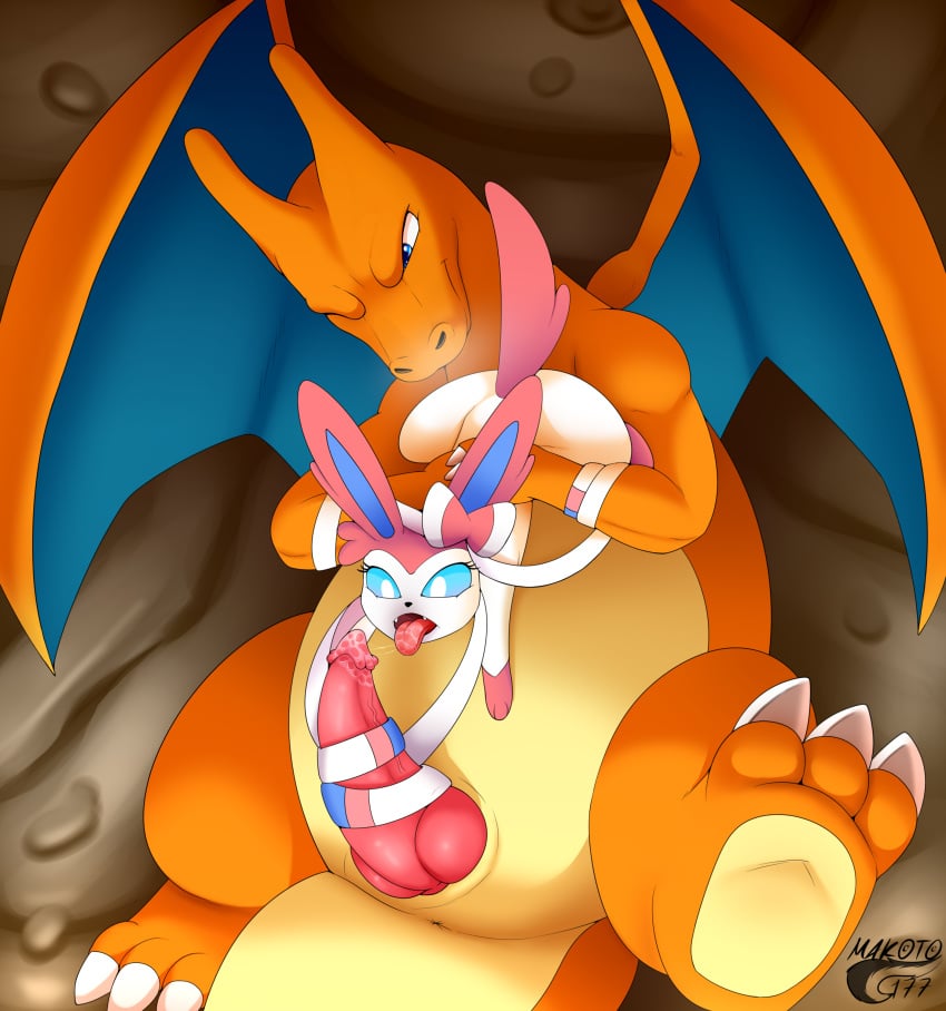 1boy 3_toes after_oral ambiguous_gender animal_genitalia anthro anus ass big_ass big_belly big_ears big_penis big_tail blue_eyes blue_fur blue_skin brown_background canine cave charizard chubby claws dragon drooling eeveelution eyelashes feet feral furry genital_slit girly heavy_breathing huge_ass huge_penis interspecies knot large_ass large_penis licking long_ears long_neck long_penis makoto177 male nintendo nude on_top open_mouth oral orange_skin overweight overweight_male paws penis pink_fur pokémon_(species) pokemon pokemon_(species) pokemon_rgby pokemon_xy ribbonjob ribbons saliva scalie sitting size_difference slit soles sylveon tail teeth text thick_penis thick_thighs tongue tongue_out torso_grab veins veiny_penis video_games watermark wet wheelbarrow_position white_fur wide_hips wings