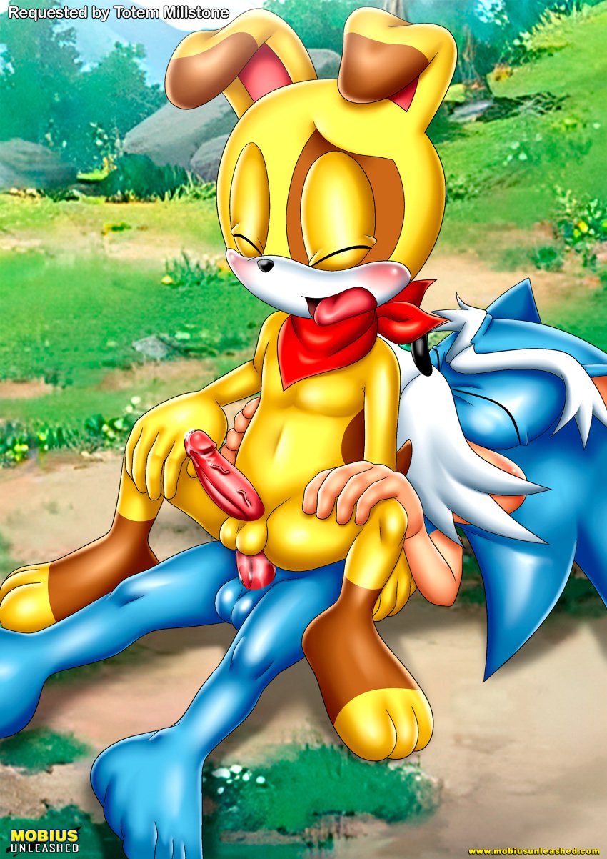 2boys anal anal_sex anthro balls barefoot bbmbbf ben_muttski blush closed_eyes gay male male/male male_only mobius_unleashed open_mouth palcomix penis sega sex sonic_(series) sonic_the_hedgehog_(series) tongue uncle_chuck yaoi