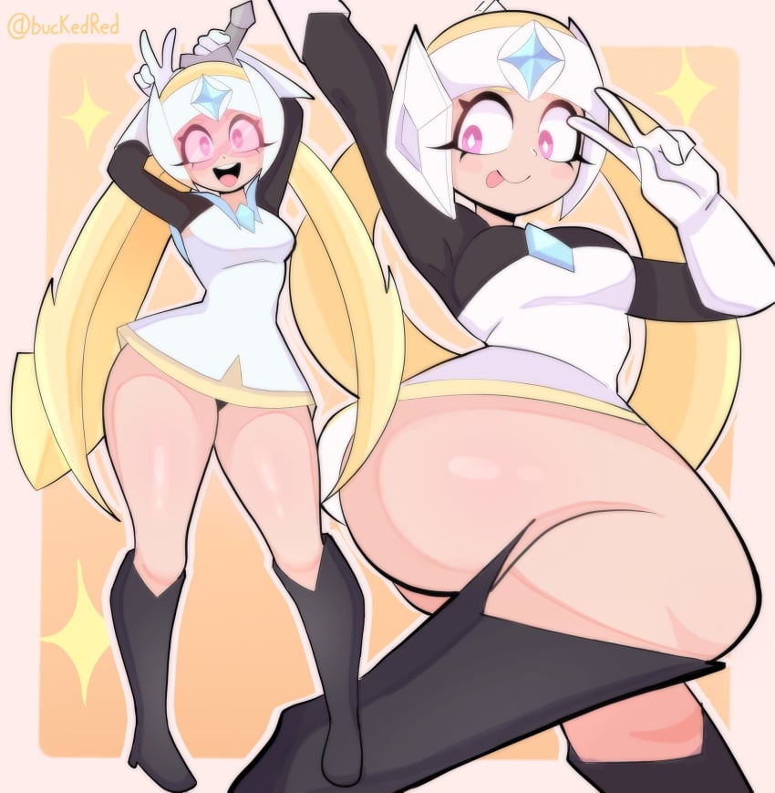 1girls blonde_hair brawl_stars bucketred female female_only solo_female starr_nova_(brawl_stars) thick_thighs wide_hips