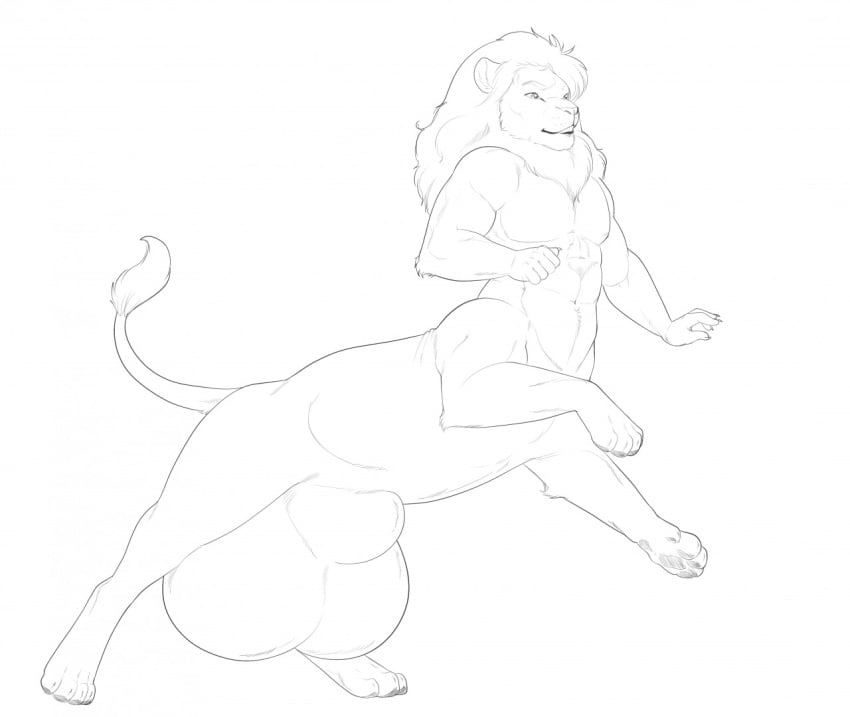 animal_genitalia balls big_balls big_sheath equine equine_taur feline huge_balls hyper hyper_balls hyper_sheath lillyvaine lion male male_only mammal monochrome sheath solo solo_male taur white_lion