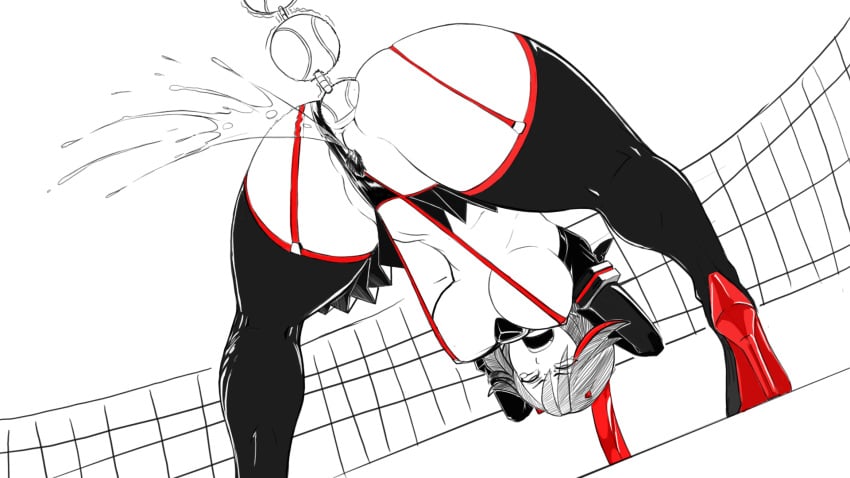 1girls 2018 2d ahe_gao anal anal_beads anal_beads_pull anythinggoes ass ass_focus bent_over big_breasts black_and_white black_hair breasts cleavage clitoris color female female_only female_protagonist garter_belt heels high_heels highres human human_female kill_la_kill matoi_ryuuko no_sex open_mouth orgasm orgasm_face paag panties_aside pubic_hair pussy pussy_juice revealing_clothes scissor_blade senketsu short_hair simple_background sketch solo solo_female squirting sword tears tennis_ball tennis_net thick_thighs thighs vagina weapon wet wet_pussy white_background