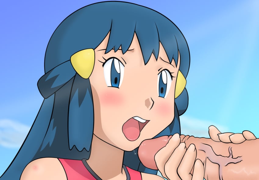 dawn_(pokemon) female human imminent_fellatio imminent_oral male pokemon straight tkor