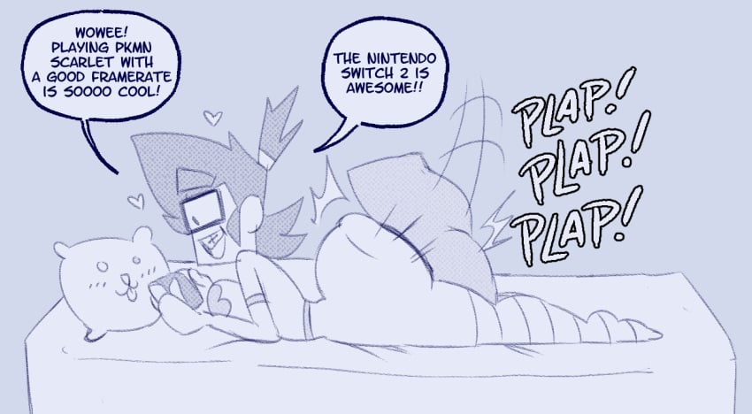 1boy 1girls ass bottomless doggy_style female josie_(pulpdirector) male nintendo_switch_2 pulpdirector sex tagme