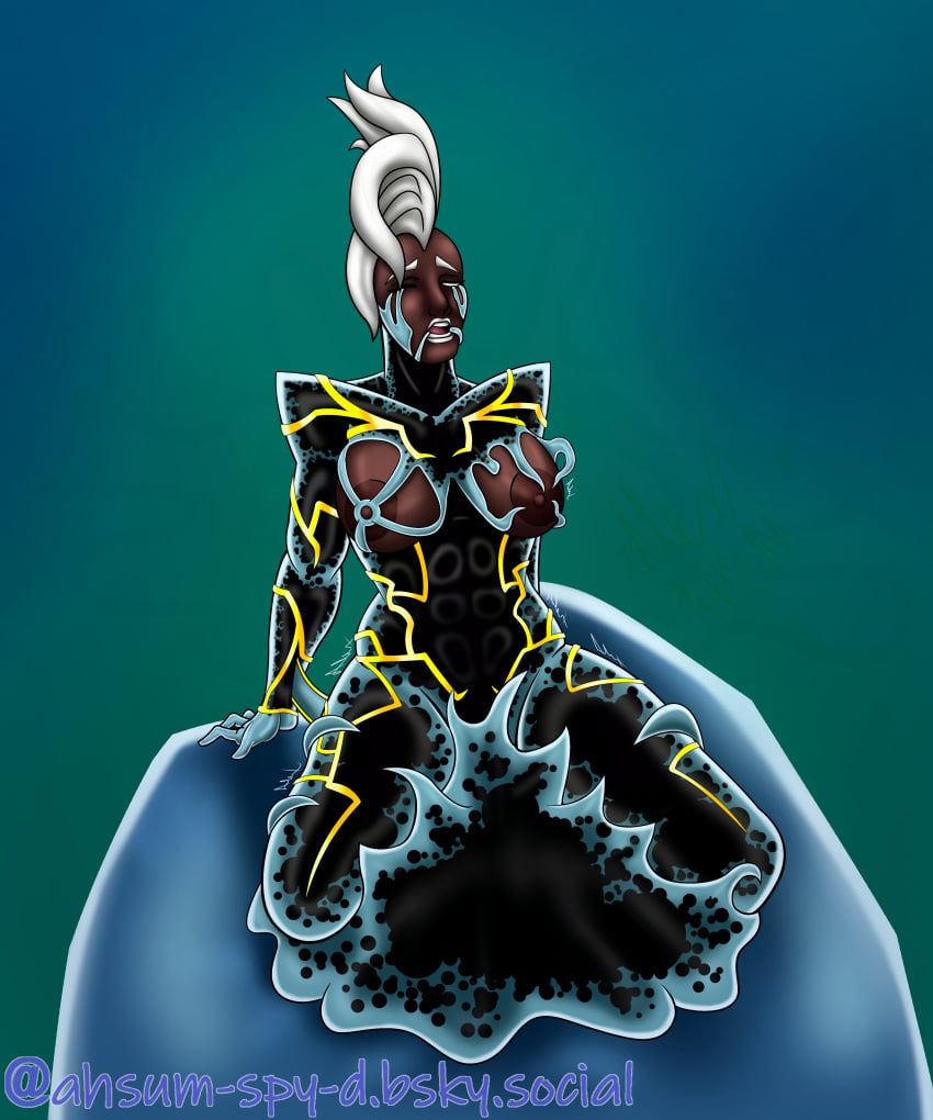 african african_female ahe_gao ahe_gao ahegao_face ahsum_spy-d breasts bush corruption dark-skinned_female dark_skin ebony female female_focus female_only marvel marvel_comics nude nude_female original_design ororo_munroe penetration pussy slime solo solo_female solo_focus storm_(x-men) symbiote symbiote_host symbiote_takeover tentacle tentacle_in_pussy tentacle_penetration white_hair x-men