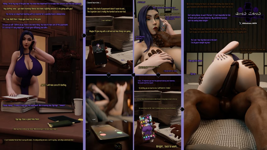 2boy 3d big_breasts big_penis blue_eyes breasts caitlyn_(league_of_legends) caitlyn_kiramman caption cheating completely_naked completely_naked_female completely_nude completely_nude_female cuckold cuckold_pov dark-skinned_male dark_skin dress female female_penetrated gino_cano_(artist) huge_breasts interracial league_of_legends light-skinned_female light_skin long_hair male muscular muscular_male netorare nipples ntr nude nude_female penis phone phonecall purple_hair queen_of_spades riot_games self_upload sex straight tagme tattoo